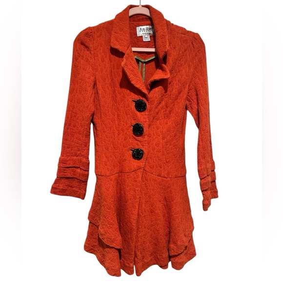 An Ren Jackets & Blazers - AN REN NY VINTAGE BOHO TEXTURED STRETCH BLAZER JACKET ORANGE Y2K
DRESS S